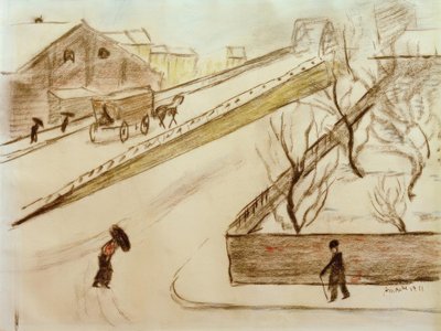 Street Corner in the Snow by August Macke